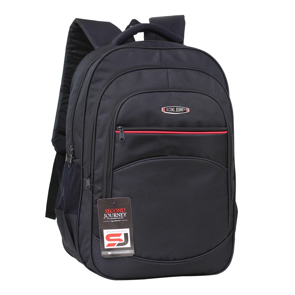 Backpack Laptop Tas Ransel Tas Sekolah Tas Punggung Second Journey Tas Hitam List Merah Ransel Murah Tebal Kuat