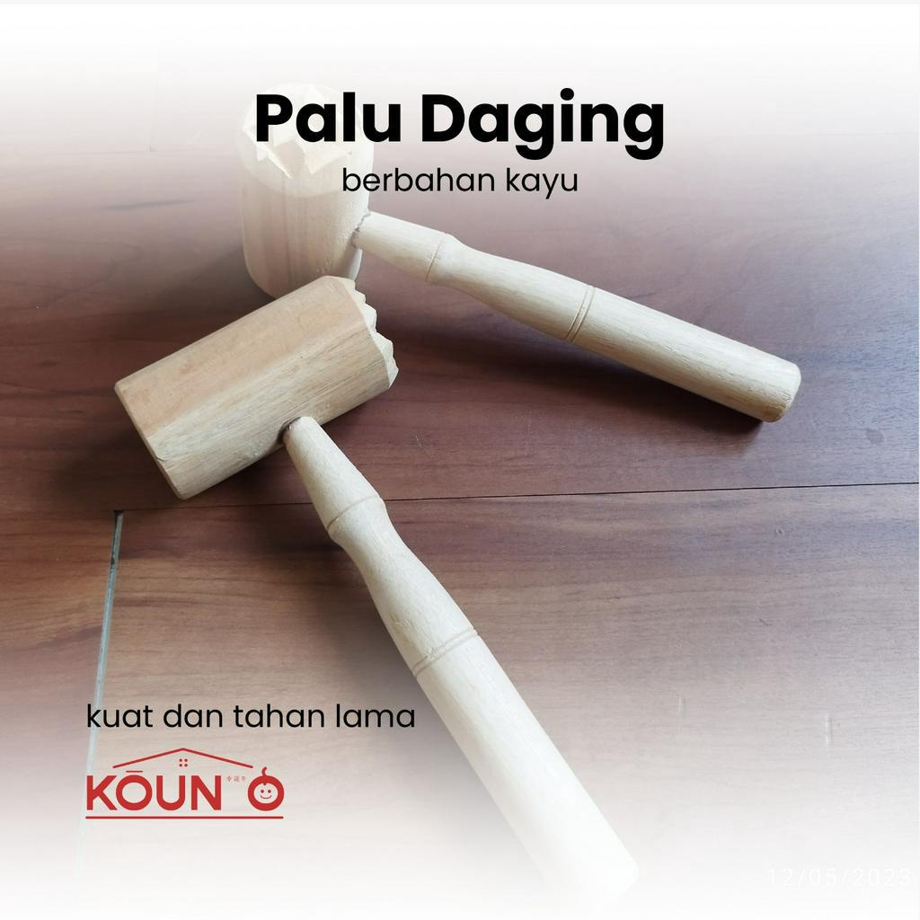 Palu Alat Pemukul Pelunak Daging Bahan Kayu Pinus Premium Food Grade Perlengkapan Dapur