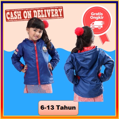 Jaket Jacket Jeket Anak Perempuan Cewek Wanita Anti Tahan Air Angin Umur 6 7 8 9 10 11 12 13 Tahun