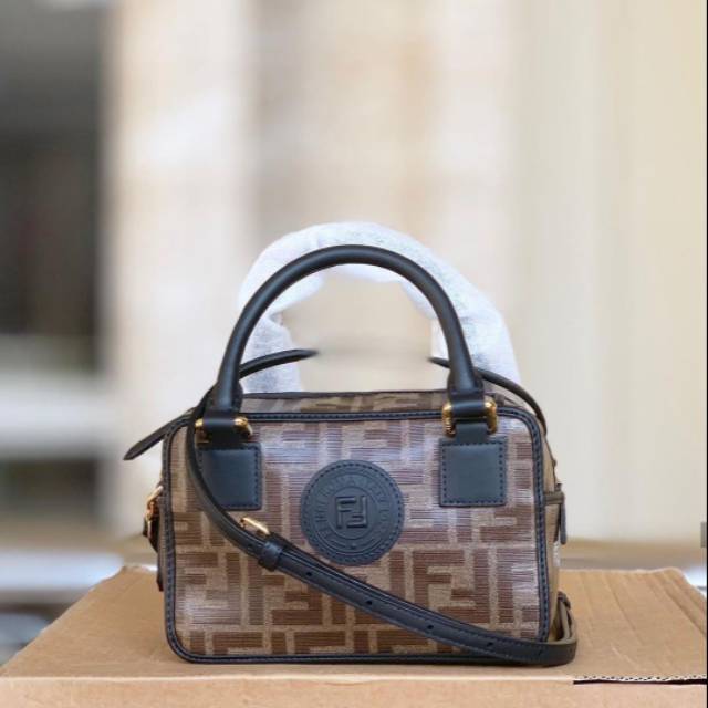 Fendi mini boston crossbody bag ff logo