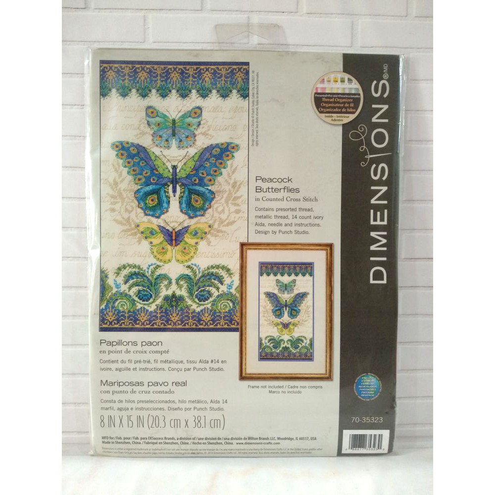 Paket Kristik Original Dimensions 70-35323 Peacock Butterflies Kupu