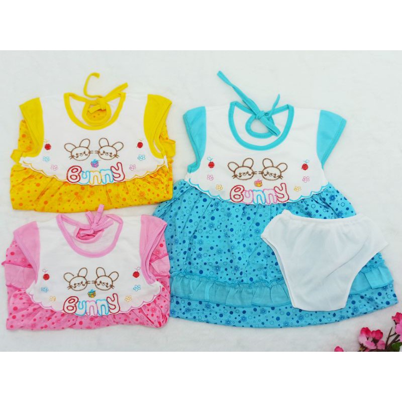 [Ss-1017] Dress Kutung Baby 0-12 bulan / Baju Anak Perempuan model balon bahan kaus / Baju Bayi