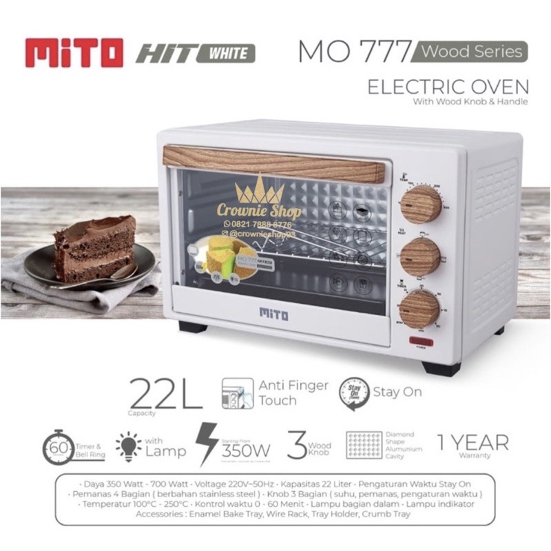 MITO MO 777 Wood Series Oven Listrik Kapasitas 22 Liter Low Watt 350 Watt