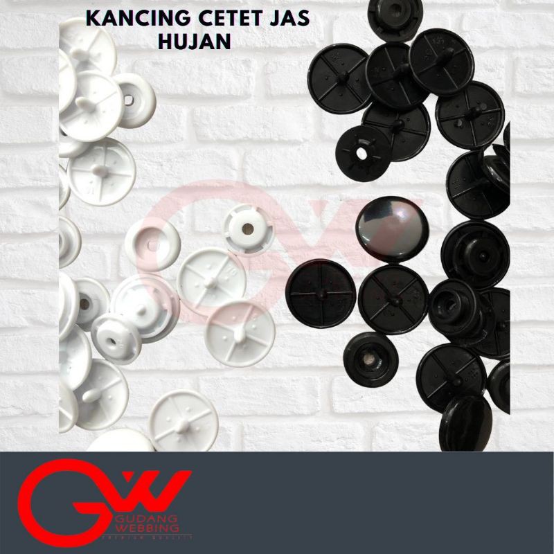 Kancing cetet jas hujan 15 mm | cetet plastik (5gross)