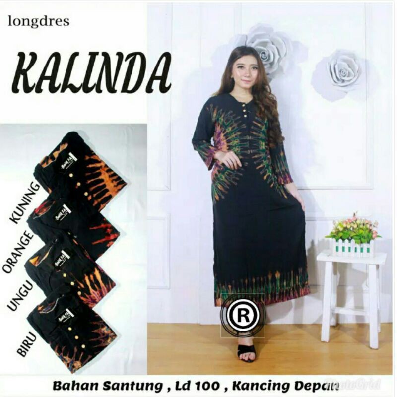 DASTER LONGDRES KALINDA-DASTER KANCING DEPAN-DASTER BUSUI-LENGAN PANJANG-DASTER MURAH-BAHAN ADEM