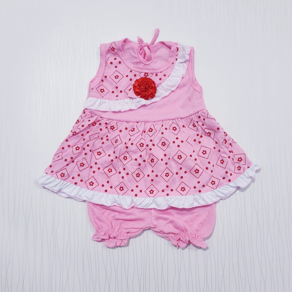 setelan dress anak perempuan usia 0-12 bulan