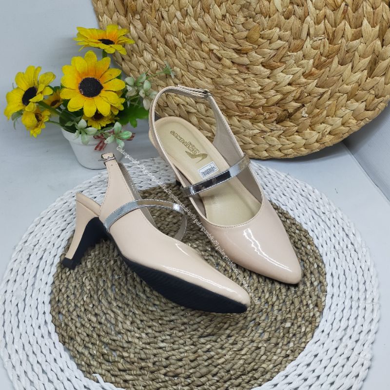Heels wanita Lancip High heels Cream untuk Acara resmi Formal Kondangan Wisuda PD191 BRANDED