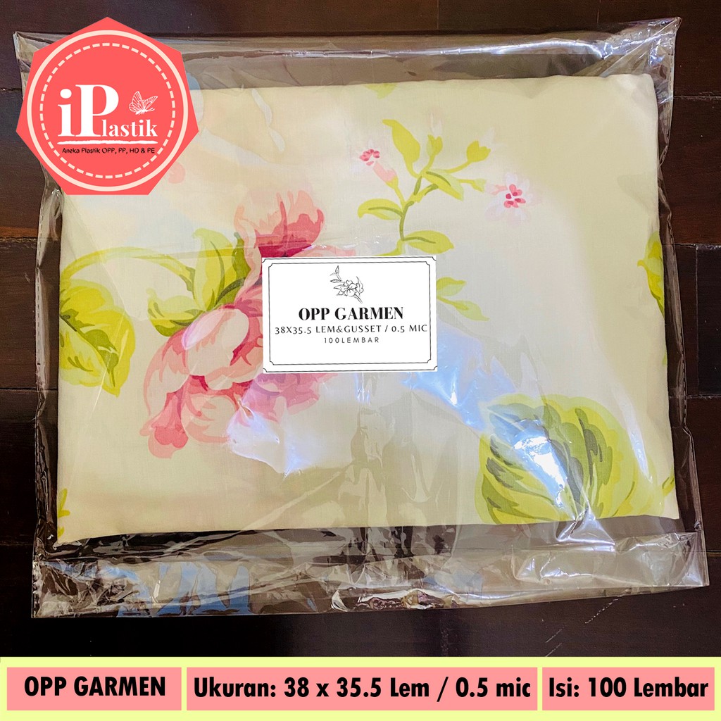 Plastik OPP Garmen / Plastik Jaket/ Plastik Baju Lusinan (Gusset)