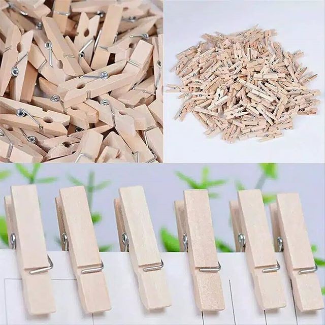 WOODEN CLIP / JEPIT KAYU POLOS NATURAL / JEPIT FOTO KAYU / PENJEPIT KAYU