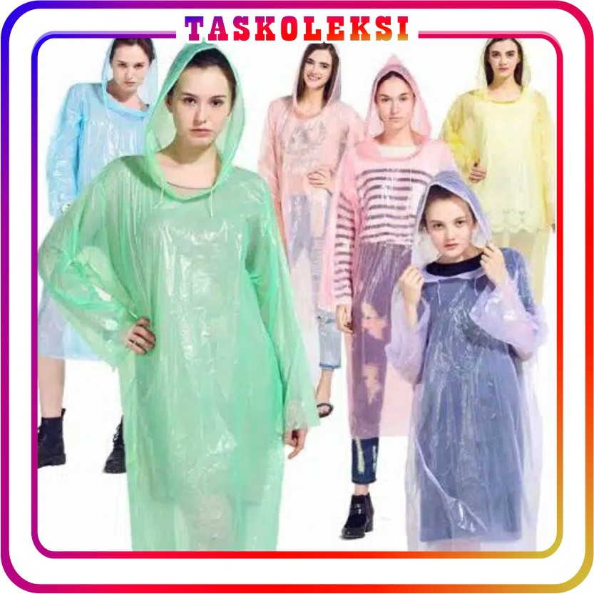 ☛TK☚ R090 Jas Hujan Sekali Pakai Rain Coat Tahan Basah Anti Air Baju Raincoat Import Grosir Murah