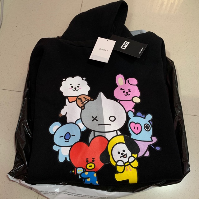 HOODIE BT21 X BERSHKA OFFICIAL SIZE L SWEATER JACKET BTS