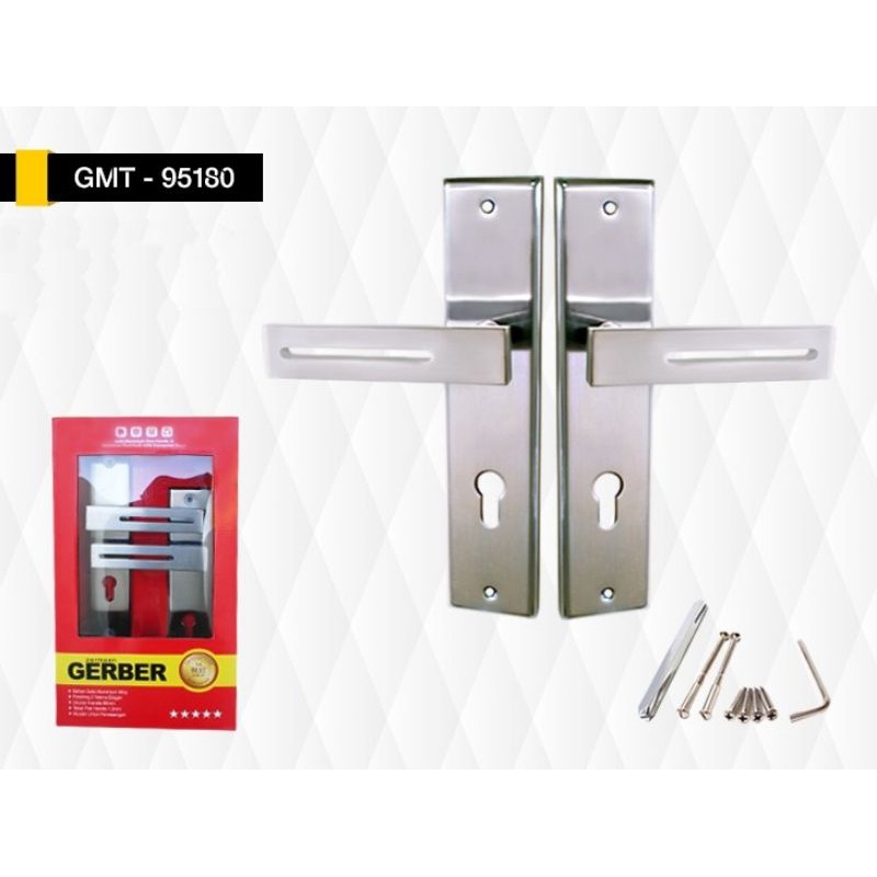 HANDLE KUNCI PINTU GAGANG PINTU SET KUNCI PINTU GERBER 95180 TERMASUK BODI DAN ANAK KUNCI