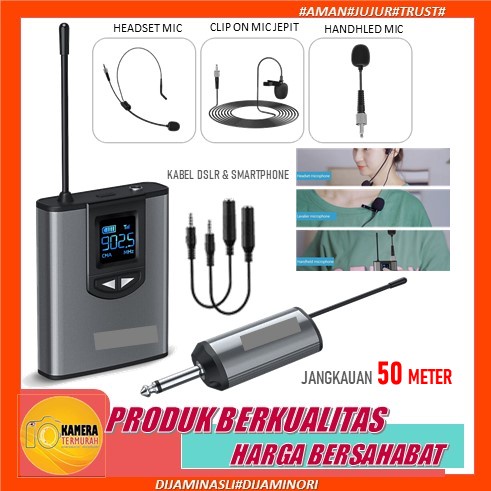 MIC WIRELESS MIC CLIP ON HEADSET HANDHELD MIC For Smartphone Kamera