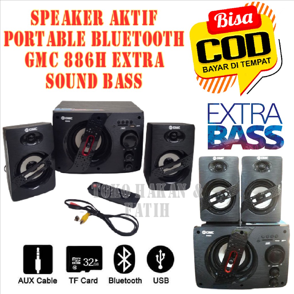 Speaker Aktif Bluetooth GMC 886H | Speaker Portable GMC 886 H | Bisa Bayar Ditempat | THF