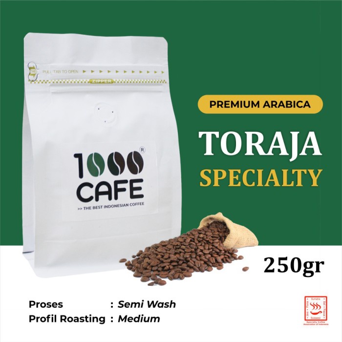 

Kopi Arabica Toraja Specialty Semi Wash 250gr