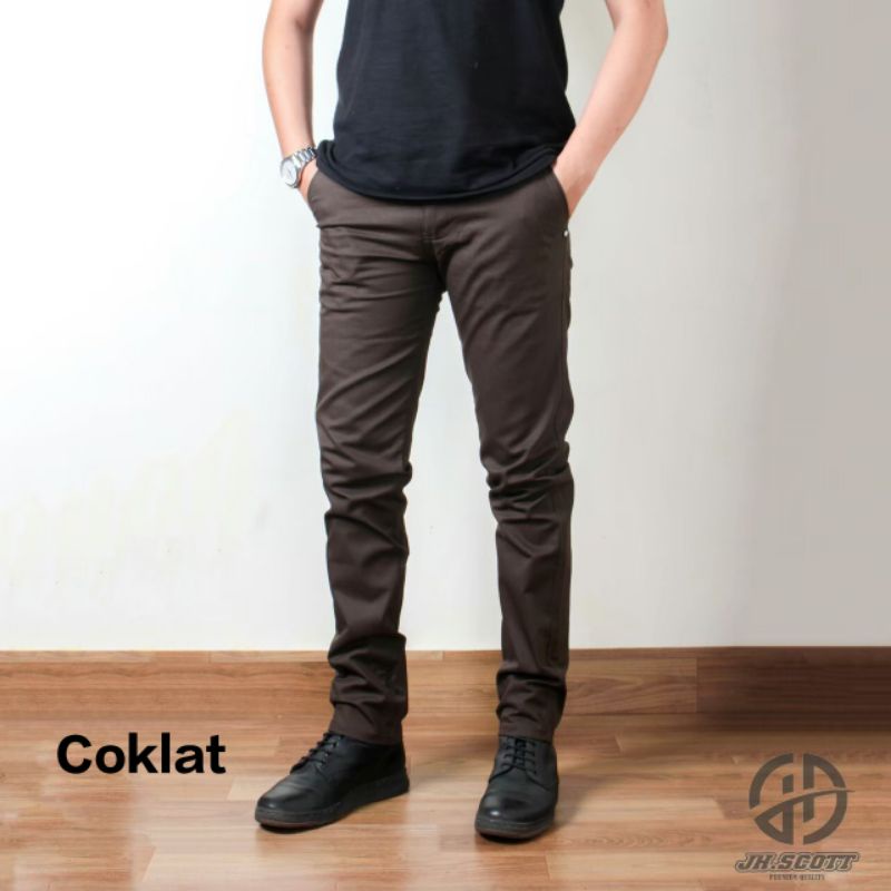 CELANA CHINO PRIA PANJANG/CELANA CHINO BIGSIZE/COKLAT 28-42