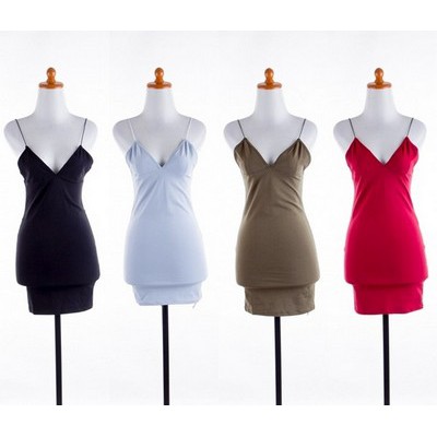 TURUN HARGA Dress Import Sexy Party Mini Bodycon Baju Korea Green Red Black Blue Wanita Murah