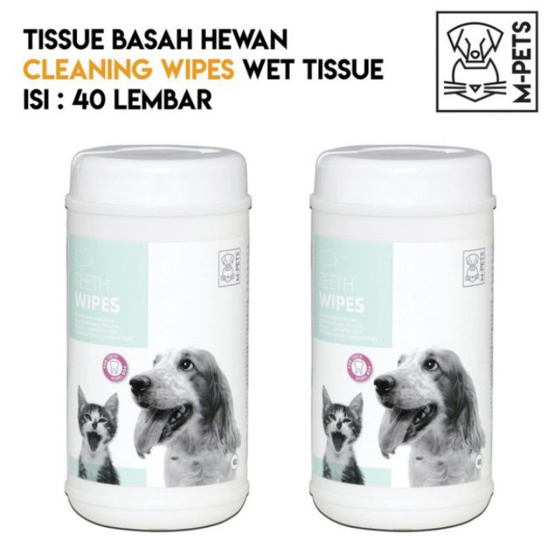 M-pets Teeth Wipes / Tissue Pembersih Gigi Anjing Kucing / Isi 40pcs