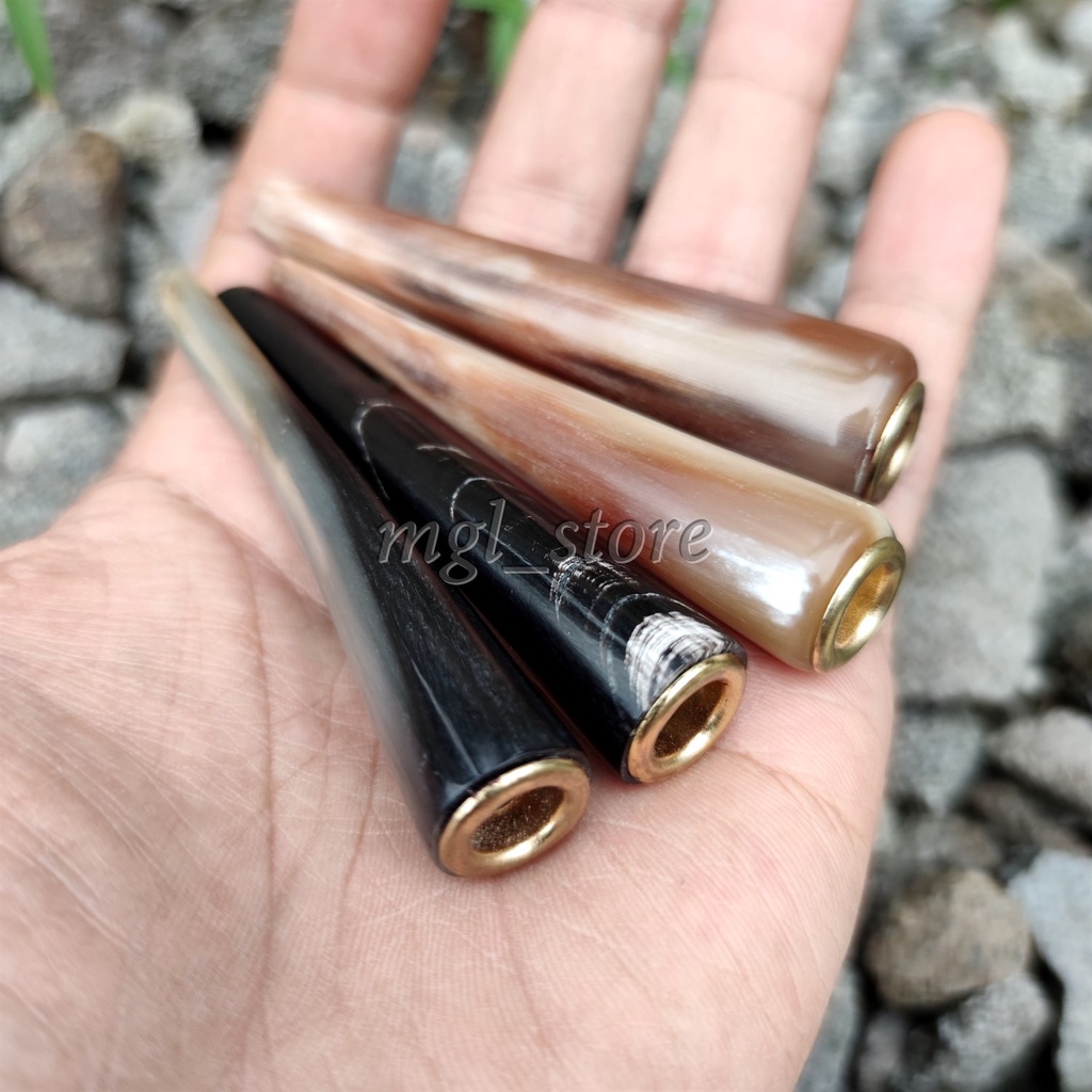 Once pipa rokok tanduk kerbau / sapi lubang multi 8cm - Ring