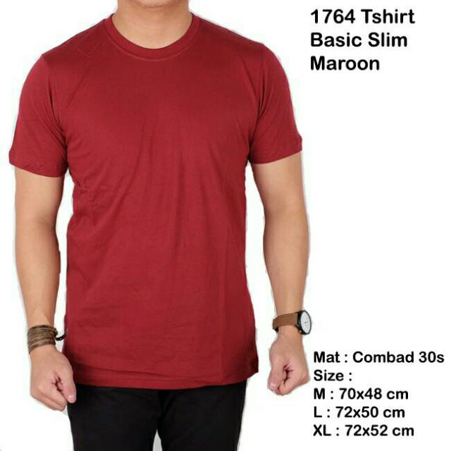  Kaos  oblong distro  merah maroon polos  bahan  cotton combed 