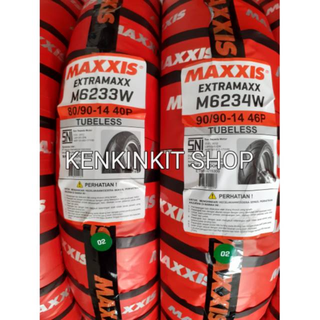 PAKET BAN MAXXIS 80/90-14 DAN 90/90-14 EXTRAMAXX - TUBELESS