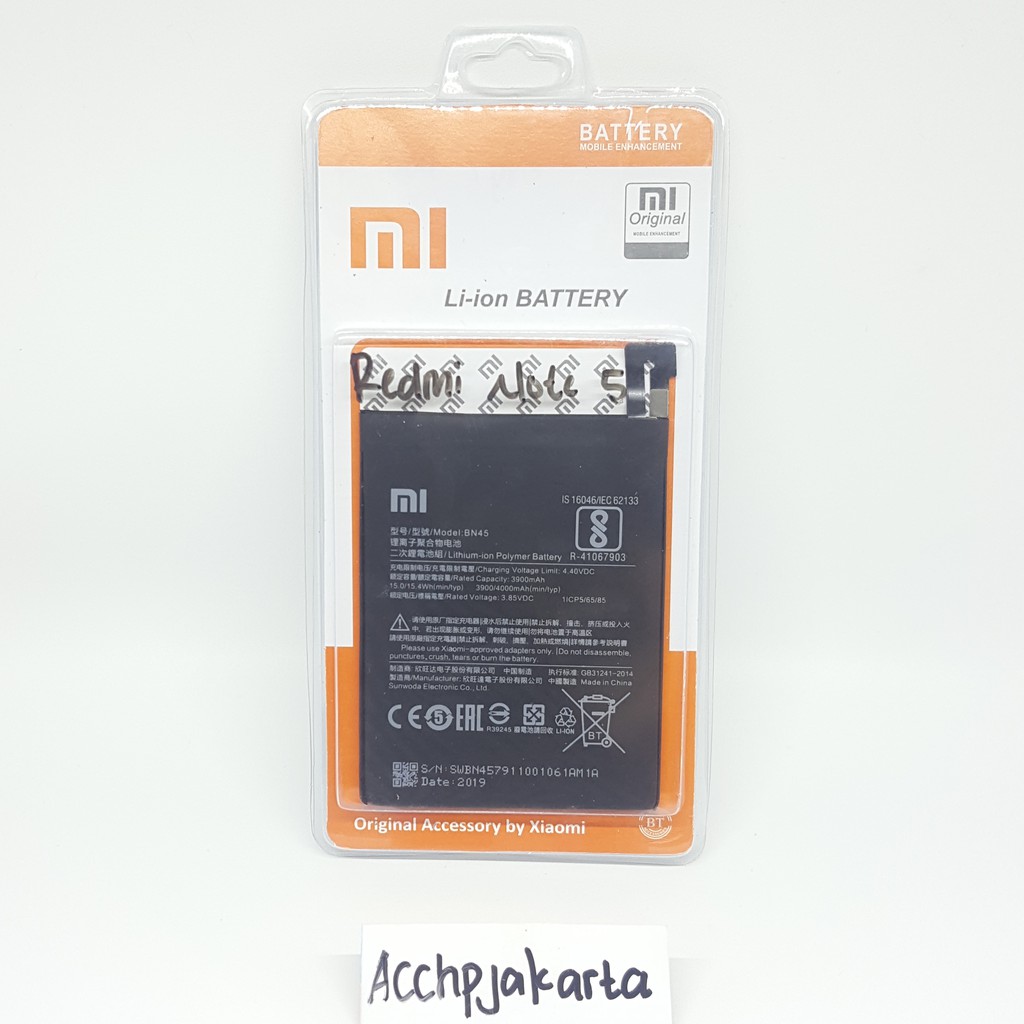 Baterai Hp XiaoMi Redmi Note 5 BN 45 Original / Battery Batrai Batre Note 5 Pro BN45 Xiao Mi Xiaumi