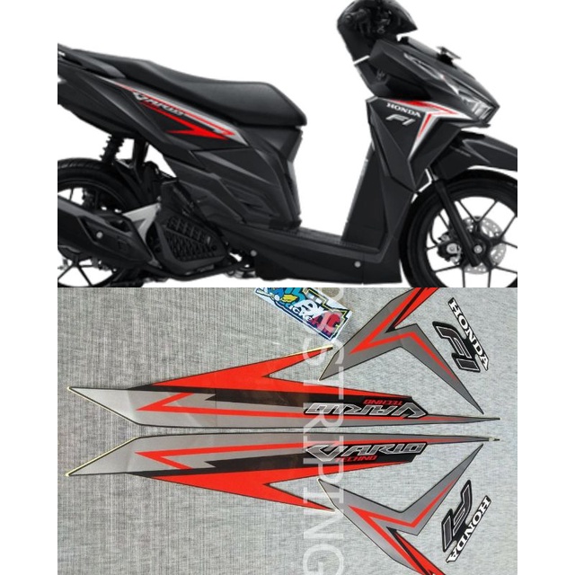 STIKER STRIPING LIS STANDAR ORI HONDA VARIO 2016 125 HITAM F1 FI TECHNO