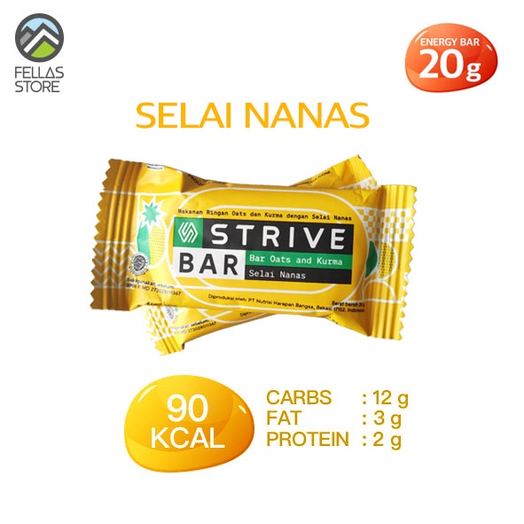 Strive - Energy Bar Bite Size 20g - Selai Nanas