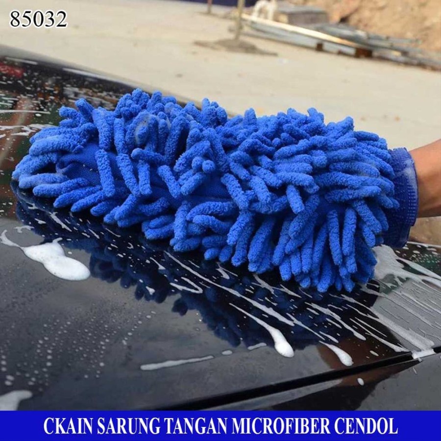 1 Sarung Tangan Microfiber Kain Lap Microfibre Cendol Cuci Mobil Motor / Sarung Tangan Warna