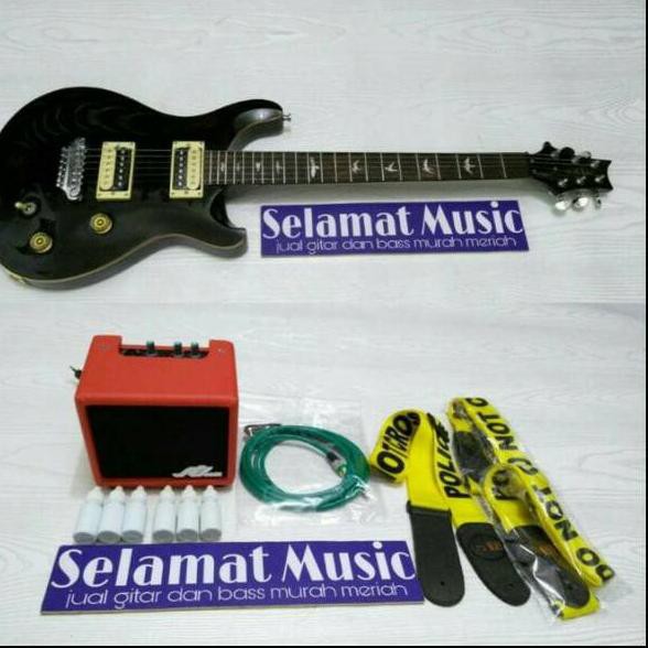 Lagi Tren.. Paket Lengkap Gitar Listrik Prs Paul Reed Smith Black 