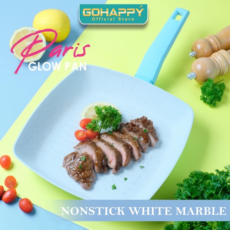 Gohappy - Panci Grill Pan Glow Pan Paris Gohappy - Alat Panggang Daging - Wajan