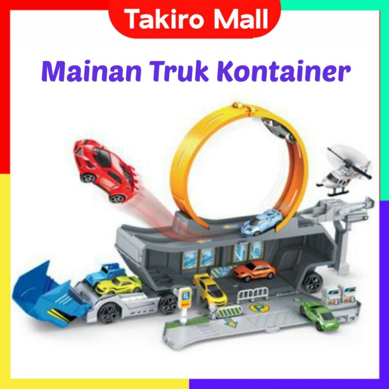 Mainan Permainan Maenan Edukasi Jalur Seluncur Seluncuran Perosotan Mobil Mobilan Truk Truck Bawa Mobil Rail Car Montessori Kids Toys Toy Playset Hadiah Kado Ultah Ulang Tahun Anak 3 Tahun Laki Laki Cowok Cowo Perempuan Cewek Cewe Lucu