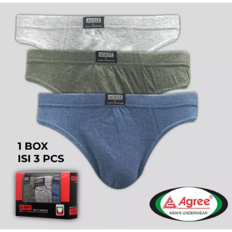 [3pcs] Celana Dalam Pria AGREE Art.2 - 8886 CD BRIEF PRIA [Size M L XL XXL] Mens Underwear