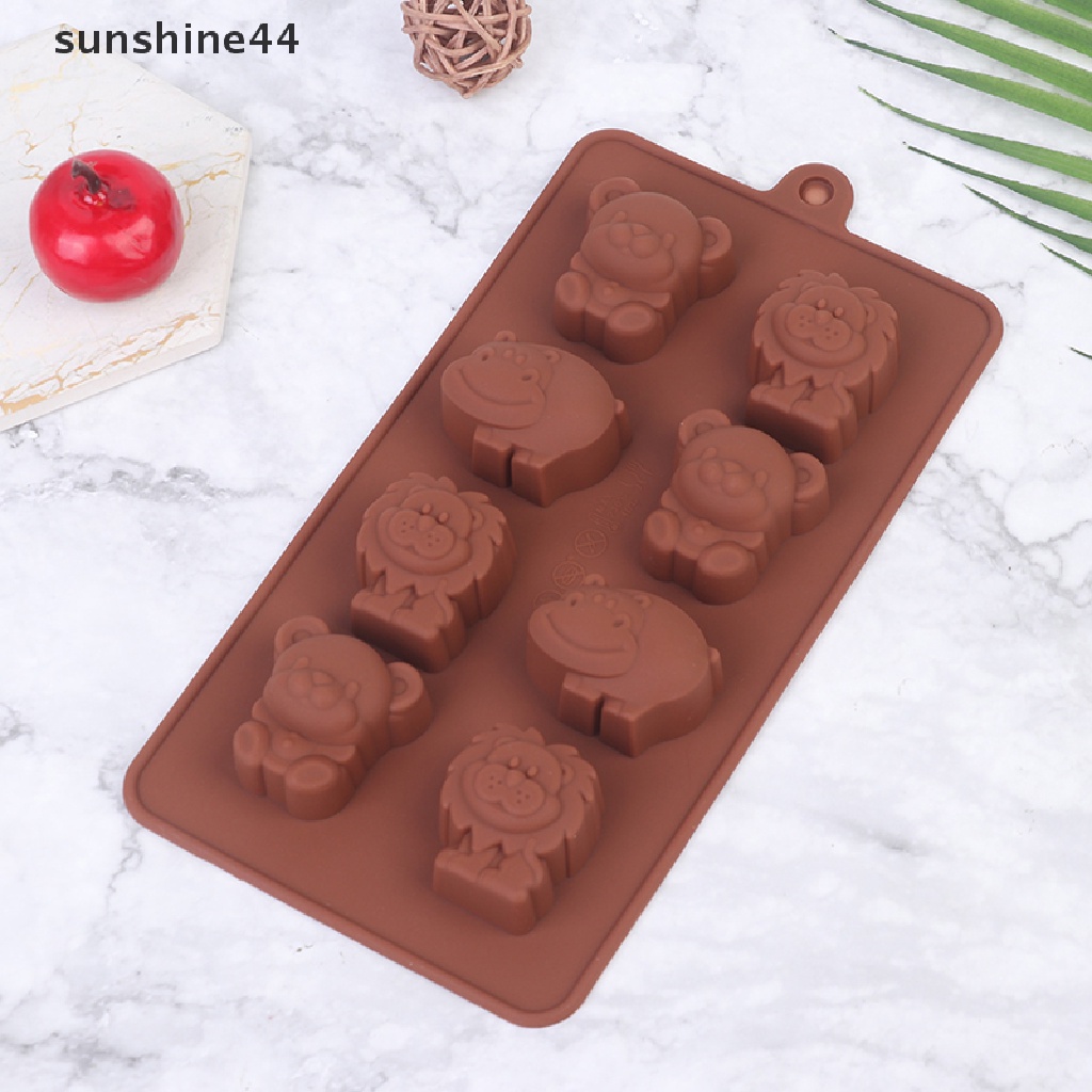 Sunshine Cetakan Kue / Coklat / Sabun DIY Bentuk Kuda Nil / Singa / Beruang Bahan Silikon