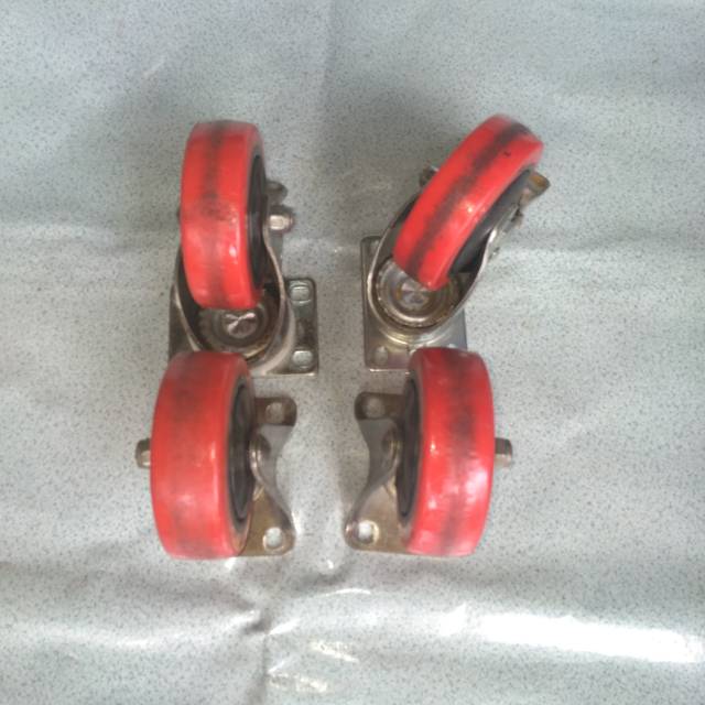 Roda troly merah bekas 4inch 4bh rp..