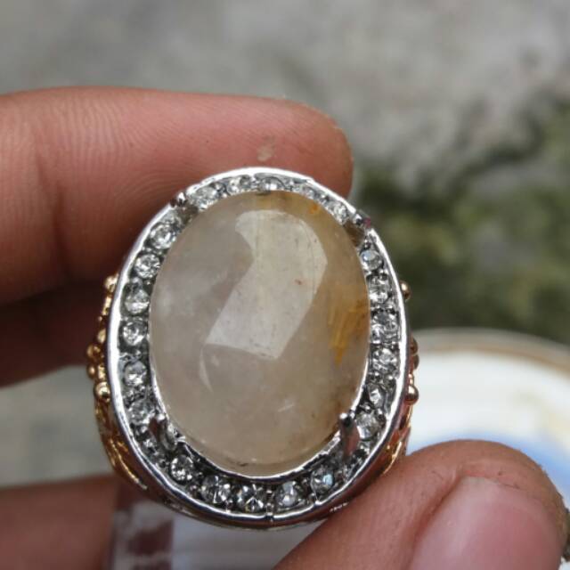 Batu kecubung rambut 07 ring titanium