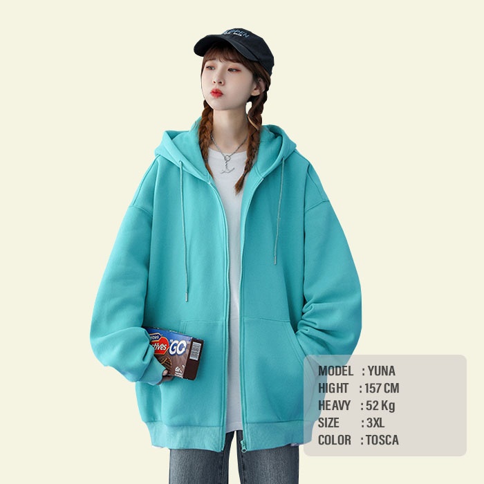 Jaket wanita Korean hoodie sweater Toska big size M L XL XXL XXXL XXXXL XXXXXL