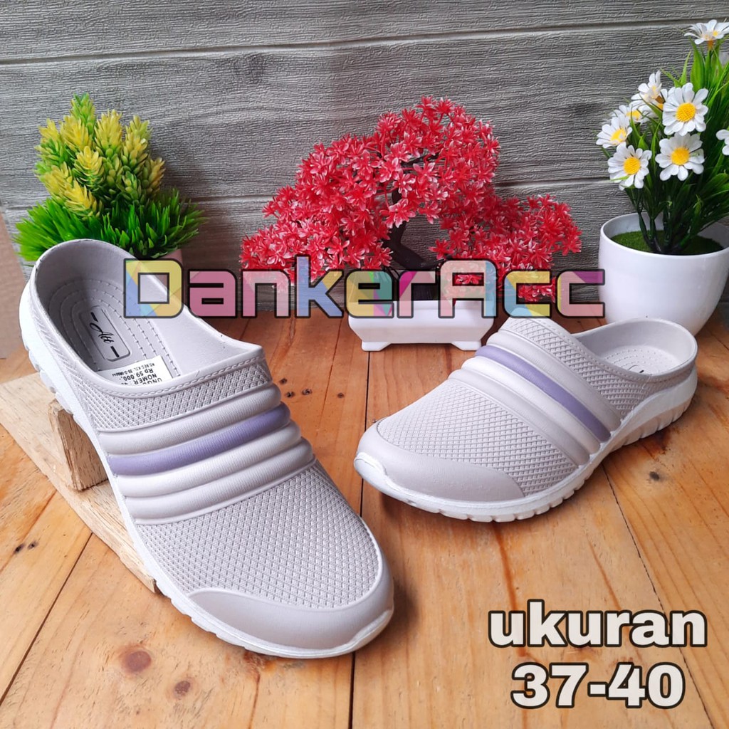 Sandal Slop Att Nswl 491 Ukuran 37-40 Sandal Selop Wanita Sepatu Santai Empuk Nyaman-Ungu Muda