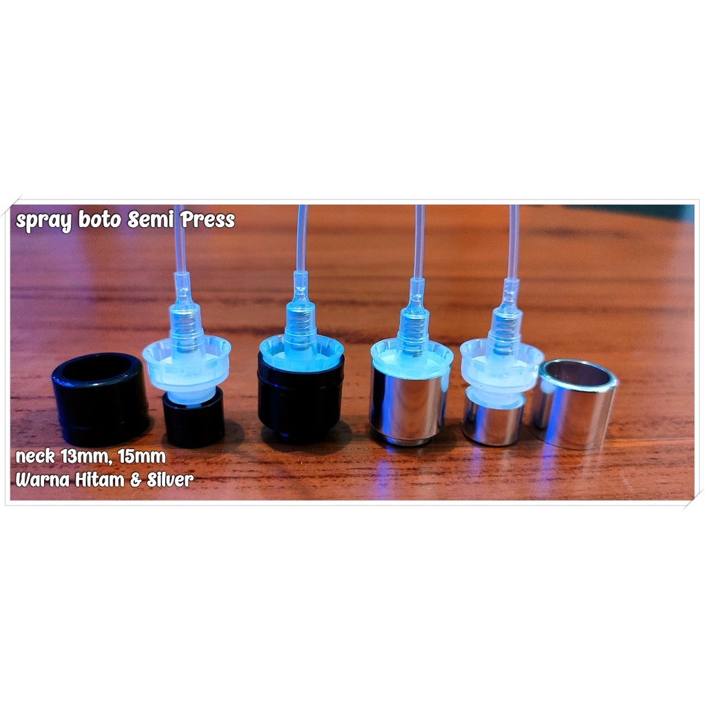 Easy pump/13mm&15mm/sprayer semi press/silver dan hitam/Tutup+sprayer+ring