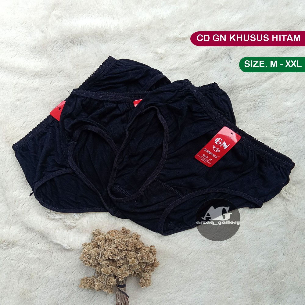 3 Pcs - CD Golden Nick  | Celana Dalam Wanita Dewasa Khusus Hitam