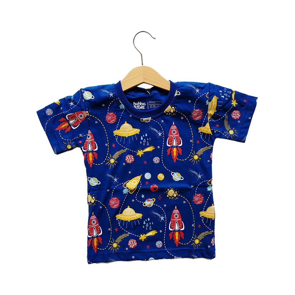 Bubbatoes Tee – Rocket - Kaos anak cowok biru
