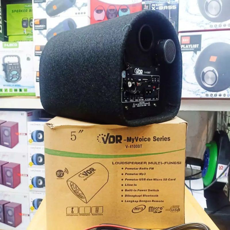 Speaker Tabung Basstube Portable AC/DC VDR 4100 / V-4100 BLUETOOTH