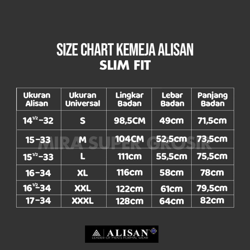 CUCI GUDANG ALISAN 100% ORIGINAL Kemeja Alisan SLIM FIT Pria, Kemeja Formal, Kemeja Pria Kantoran