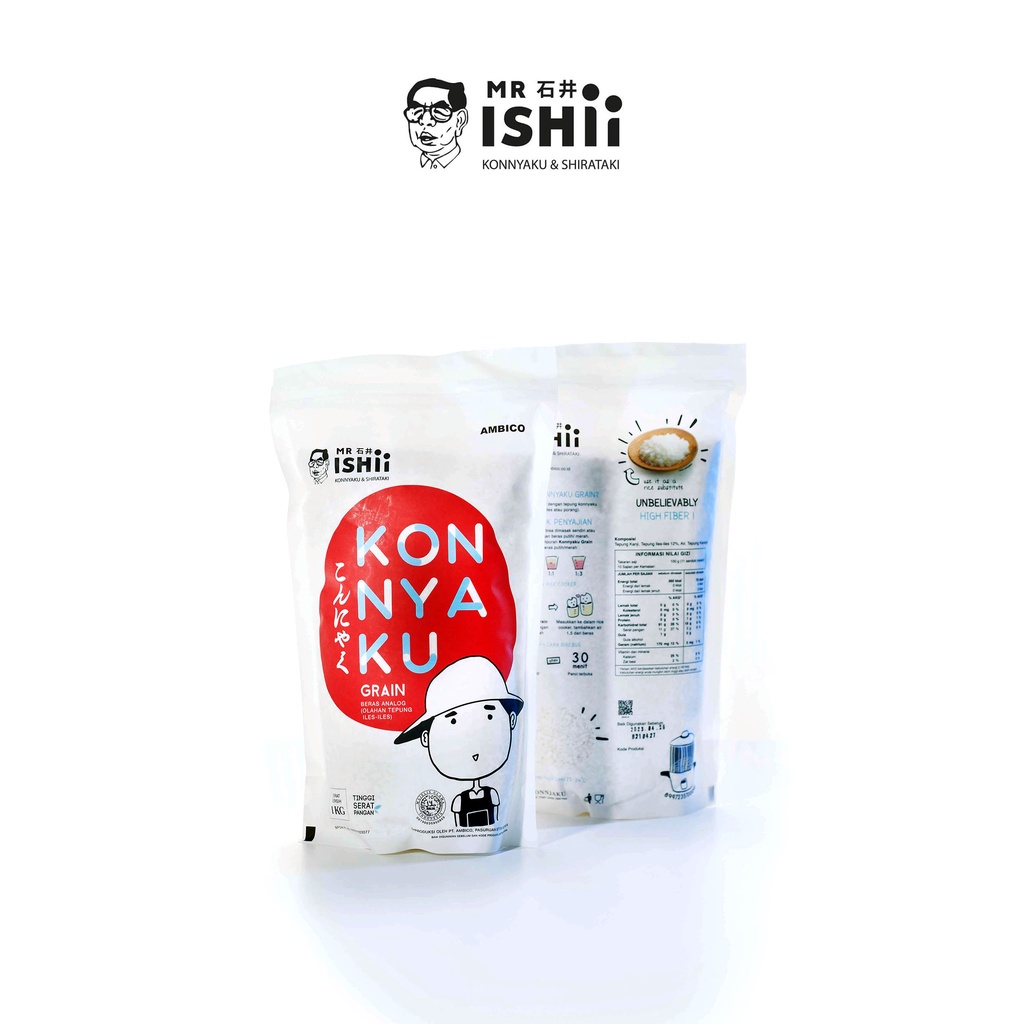 

Mr Ishii Konnyaku Rice / Beras Konnyaku / Shirataki Rice / Beras Shirataki 1kg