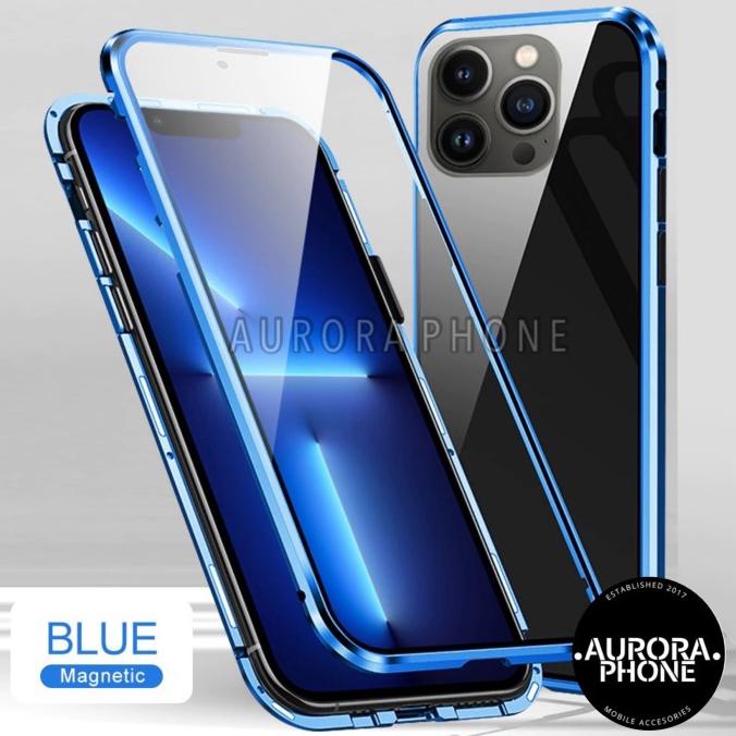 IPHONE 13 PRO MAGNETIC DOUBLE SIDE GLASS CASE IPHONE 13 PRO MAGNETIC - HITAM