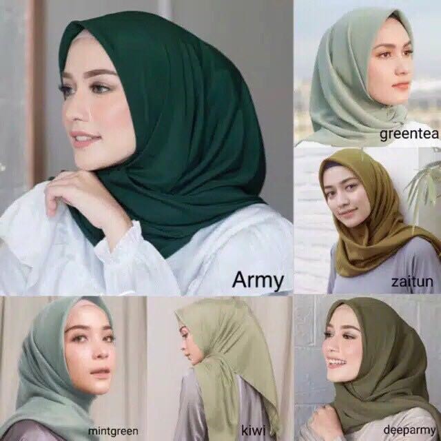 PROMO KERUDUNG SEGI EMPAT BELLA SQUARE / JILBAB MUSLIM / HIJAB SEGI EMPAT POLOS TERBARU-Random