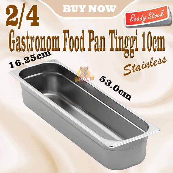 Food pan prasmanan Stainless ukuran 2/4 tinggi 10CM Gastronorm