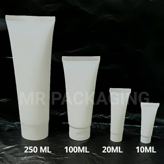 Botol Tube PUTIH 250ml 100ml 60ml 20ml 10ml | Tub Odol Pencet Tekan |Wadah Isi Ulang Cream Krim Gel