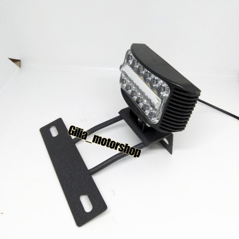 Breket Lampu Tembak Kotak 30 watt Dudukan Plat Nopol Rx king +lampu tembak 12led Kotak New RXK