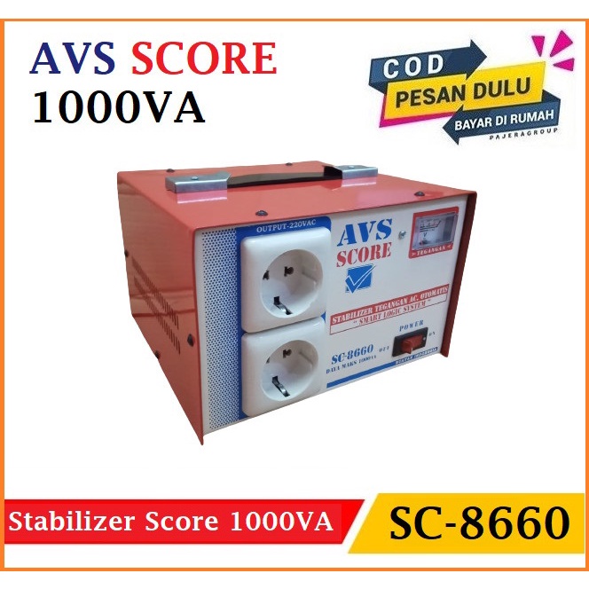 stabilizer tegangan ac otomatis AVS SCORE SC -8662 DAYA MAX 1000 VA